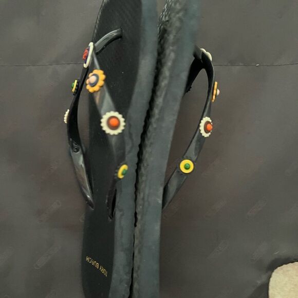 Tory Burch Marguerite Floral Flip Flop Rubber cute logo flats rare sold out shoe - Picture 5 of 7